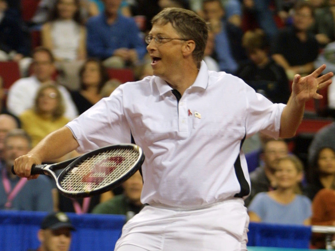 Bill Gates playing tennis